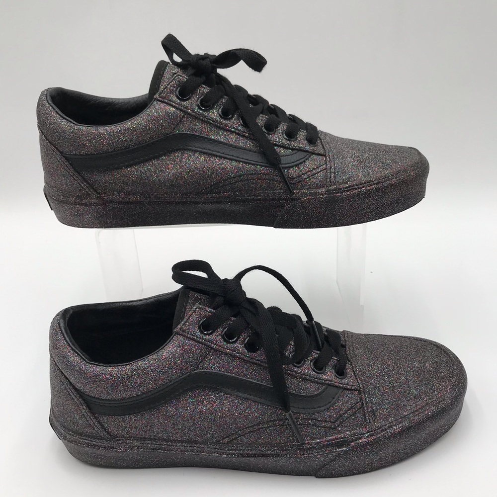 Women’s Vans Old Skool Glitter Low-Top Sneakers - Black Multicolor